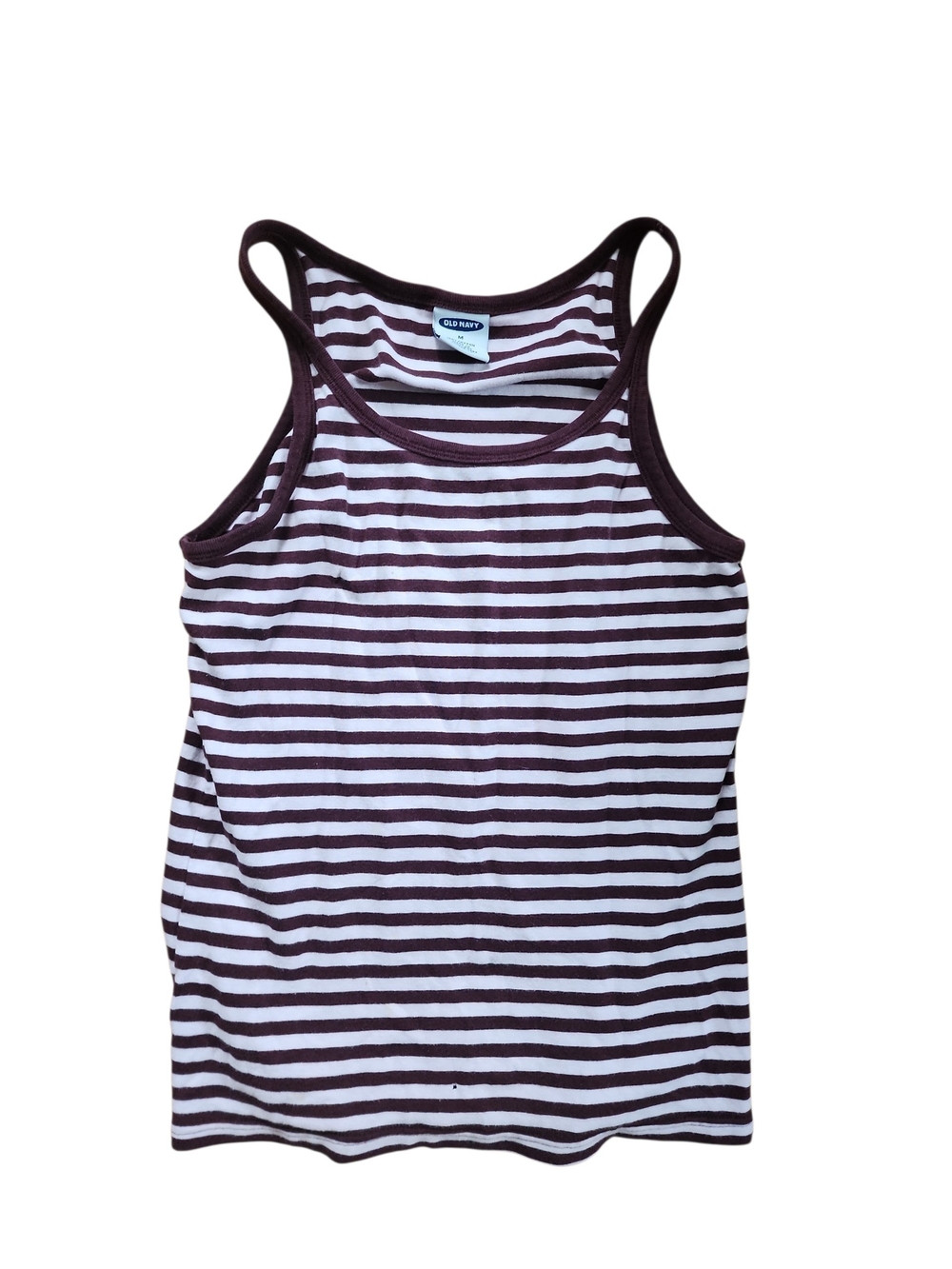Old Navy Brown and White Striped Tank Top